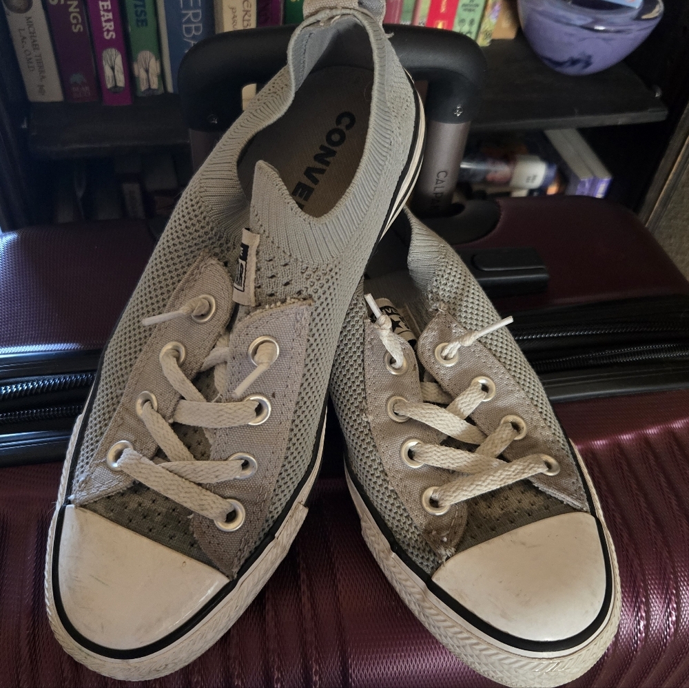 Converse Gray All Star Sneakers, Size 8
